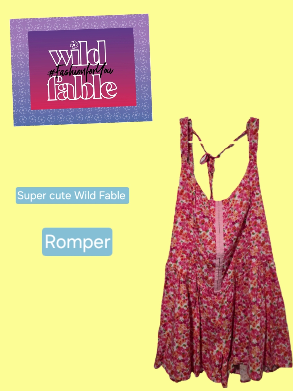 Wild Fable Pink Floral Romper